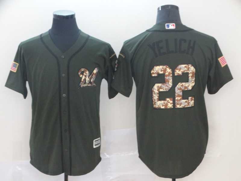 Brewers 22 Christian Yelich Olive Camo Salute To Service Cool Base Jersey,We sell and wholesale Brewers 22 Christian Yelich Olive Camo Salute To Service Cool Base Jersey on line form chian!